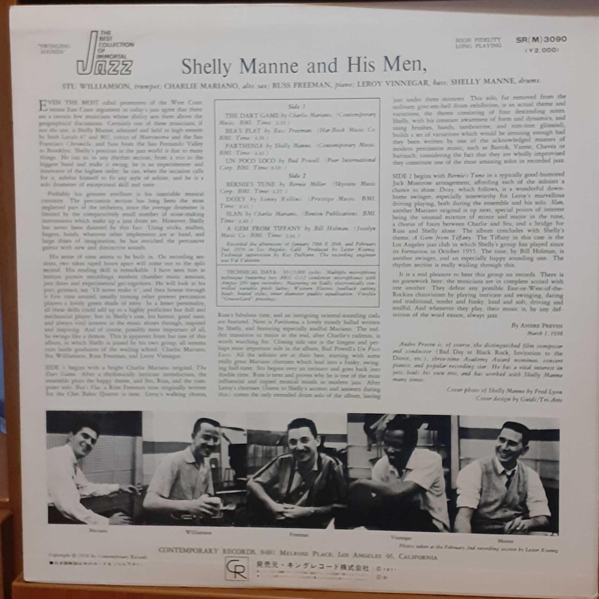 Платівка  Shelly Manne & His Men – Vol. 4 - Swinging Sounds.