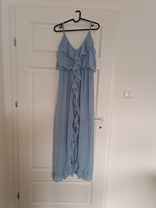 Nowa błękitna sukienka koktajlowa damska