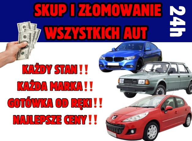 Skup aut samochodów złomowanie autokasacja NAJLEPSZE CENY cała PL