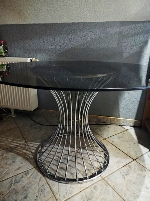 Stolik stół okrągły ze szklanym blatem