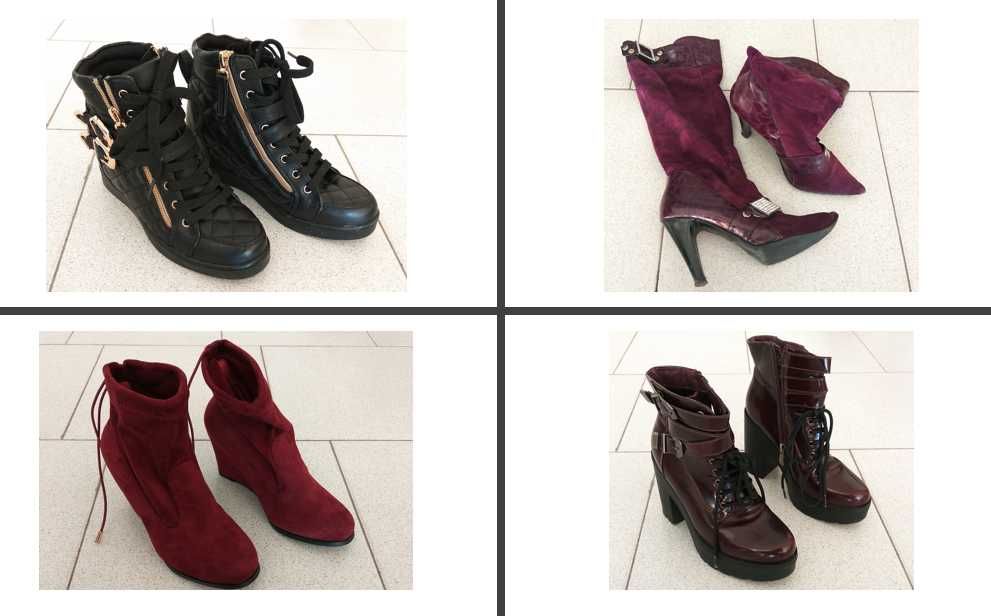 Lote de 26 pares de sapatos senhora (sandália, sapato, bota) 36