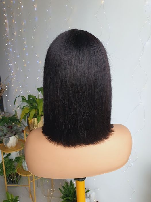 Peruka z włosów naturalnych lace front Monika czarne włosy