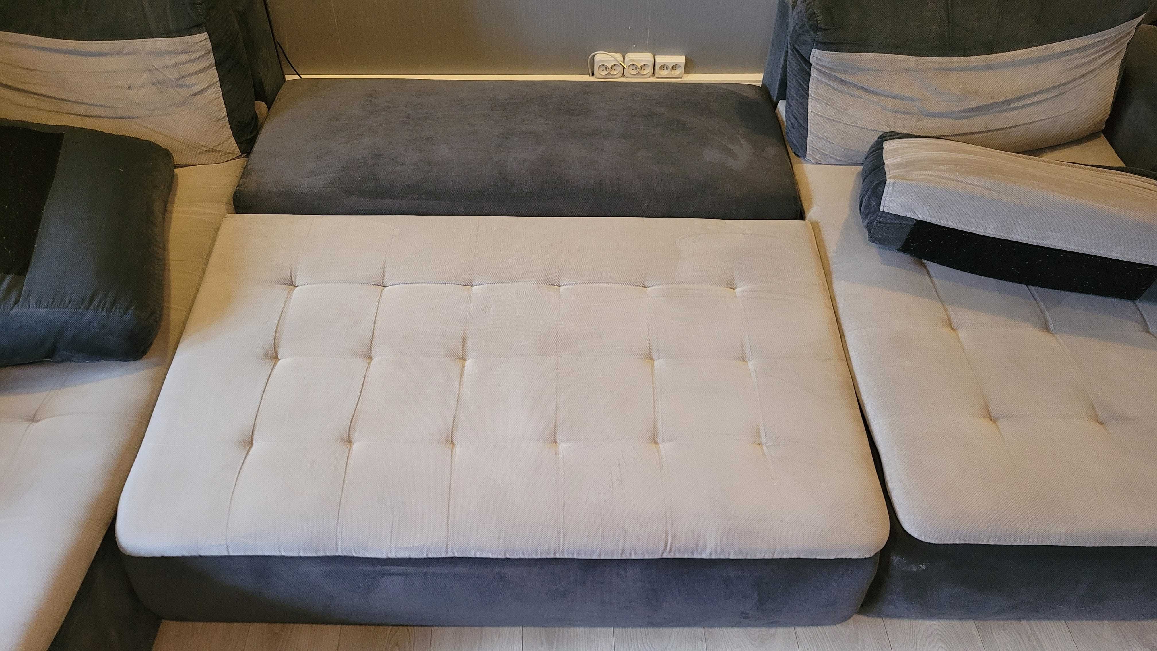 wypoczynek narożnik sofa kanapa 3 moduły Bali 330 x 200 szara materiał