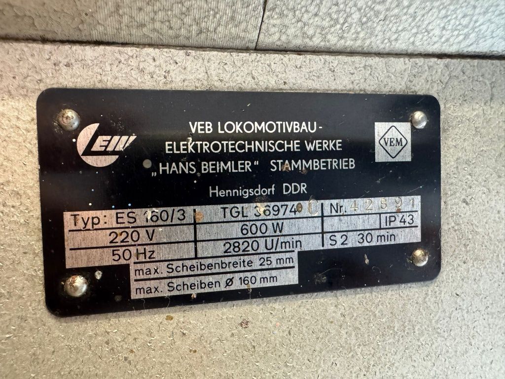 Niemiecka szlifierka stolowa heblarka  2w1 Galvanotechnik ES160 DDR