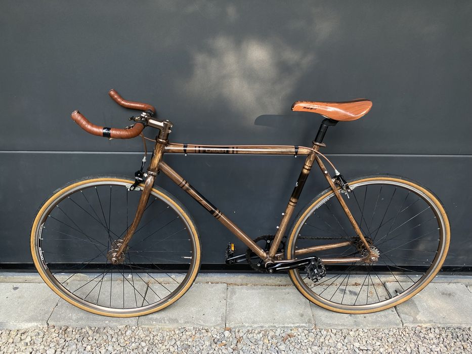 Hipsterski Rower LAGER ala Drewniany single speed Szosa ozdoba witryna