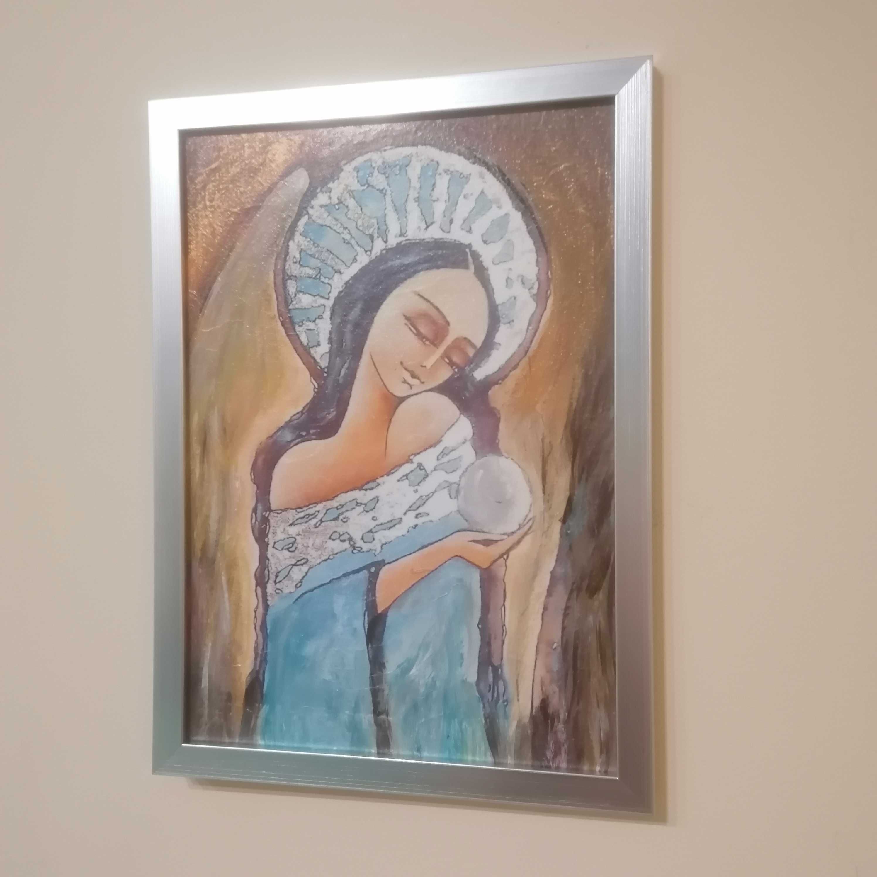 Obraz Anioł ręcznie wykonany komunia piękny prezent 32x23cm