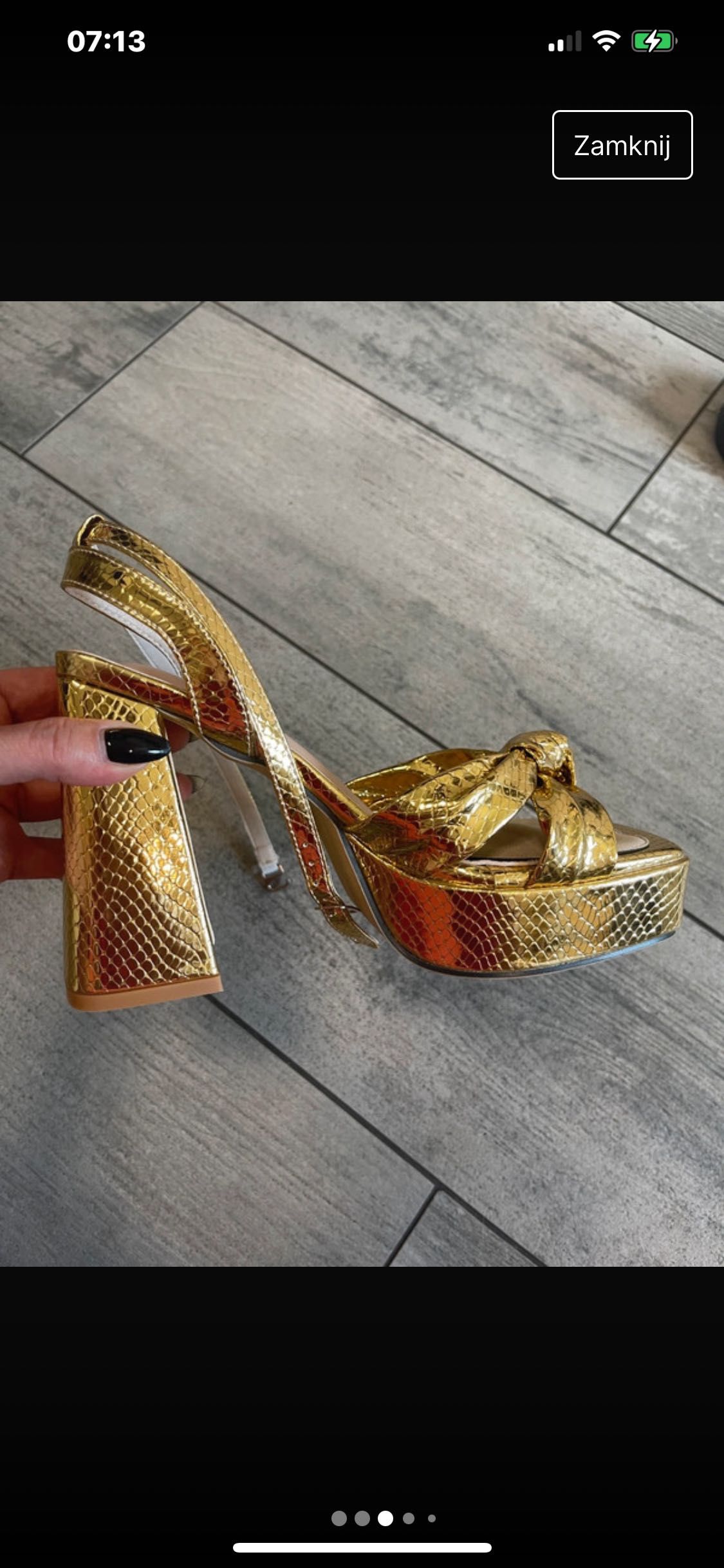 Komplet buty ,torebka złoty