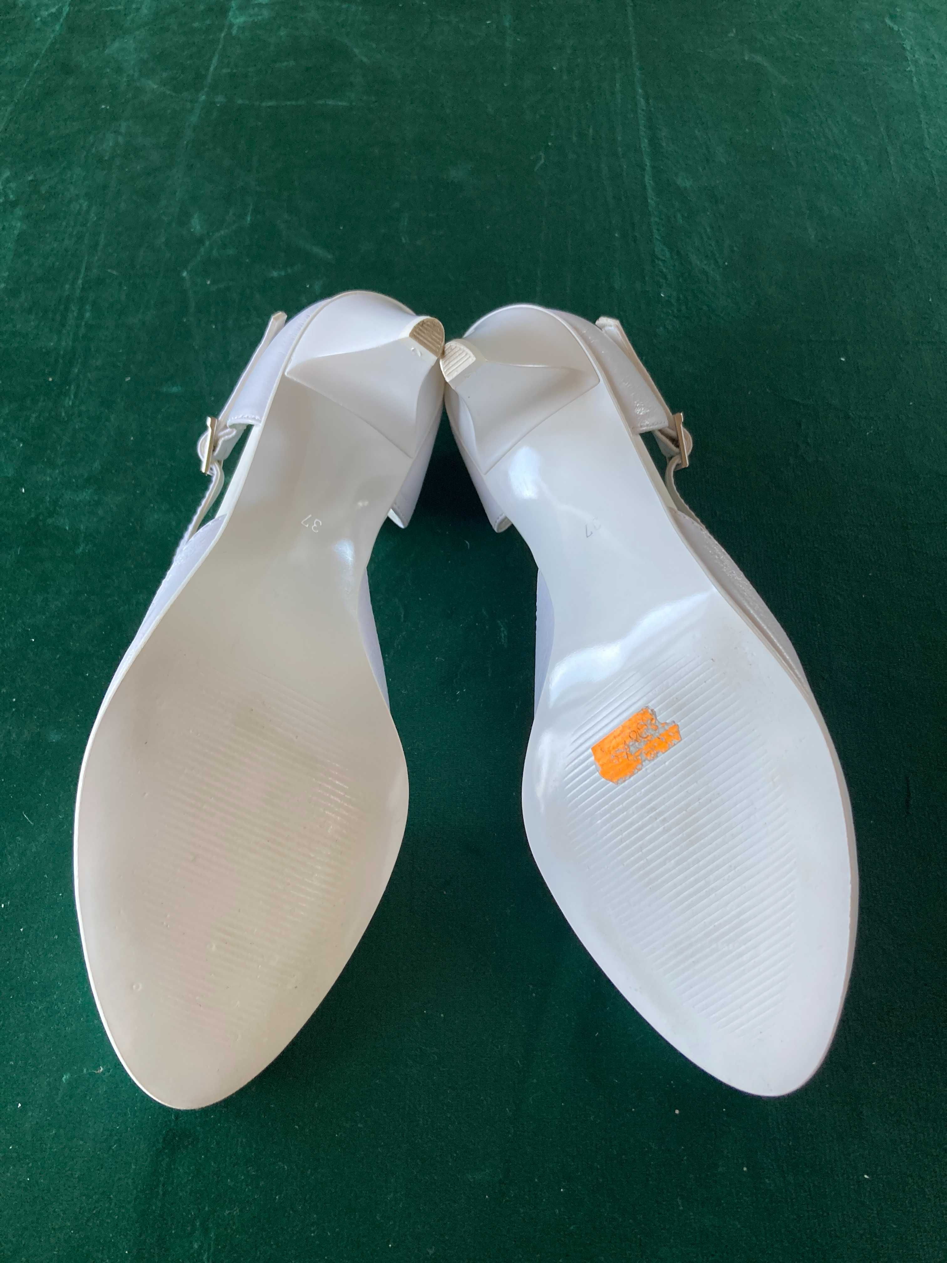 Nowe buty białe, r. 39, 40 wys. 5  wyprzedaż