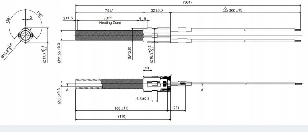 Zapalarka grzałka ceramiczna PSX-2-240-B 300W