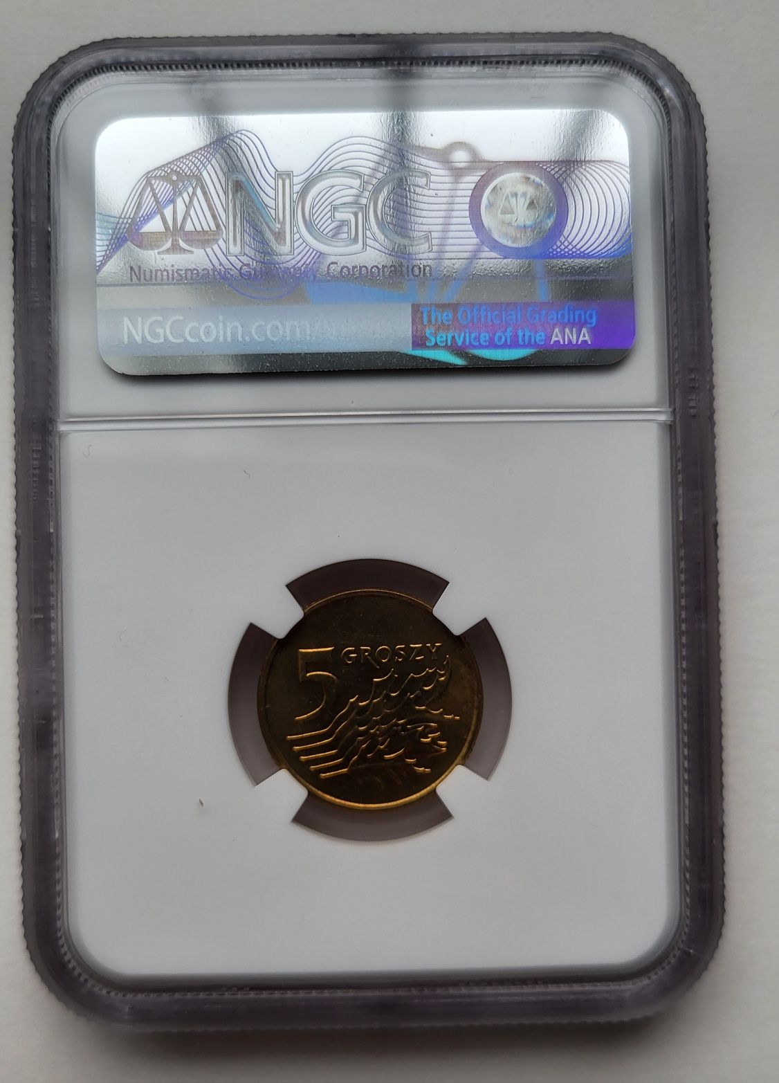 5 groszy 1993 MS66 NGC najrzadsza