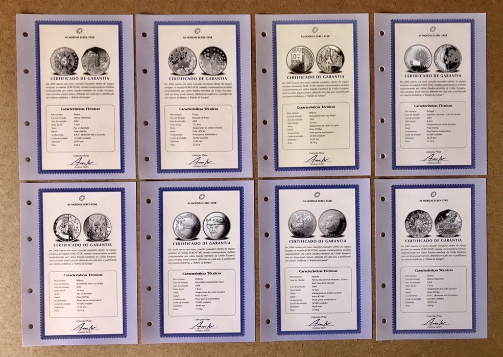 Euros Comemorativos Euro-Star em Prata Proof