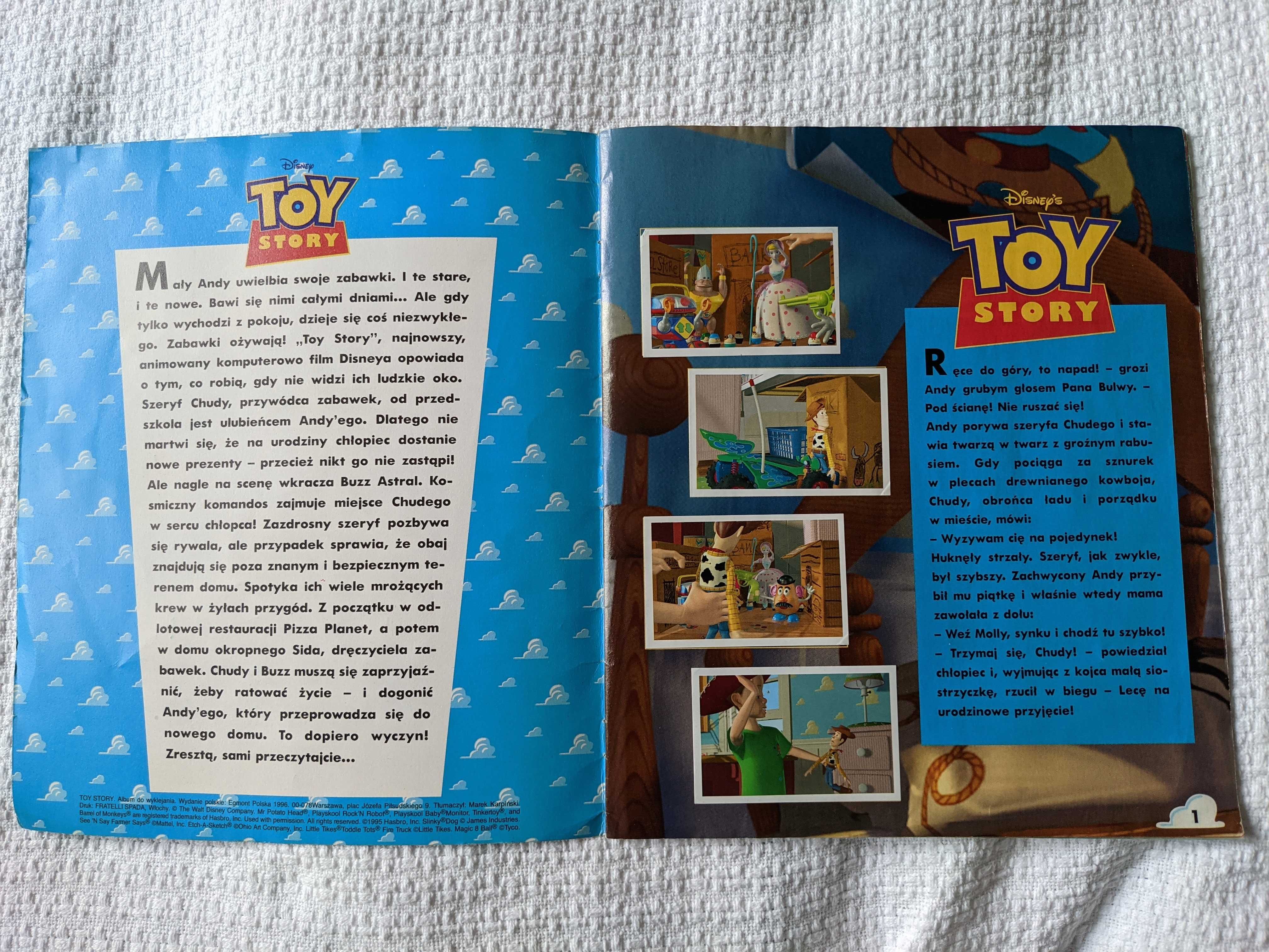 Toy Story, album Panini z kompletem naklejek, UNIKAT w świetnym stanie