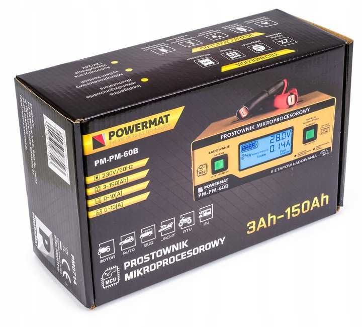 Prostownik MIKROPROCESOROWY Akumulatorowy 6V - 24V PM-PM-60B/PM0714