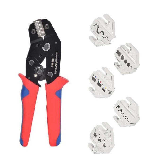 Обтискні кліщі з 6 насадками матрицями SN - 58B + кейс \ Прес кримпер
