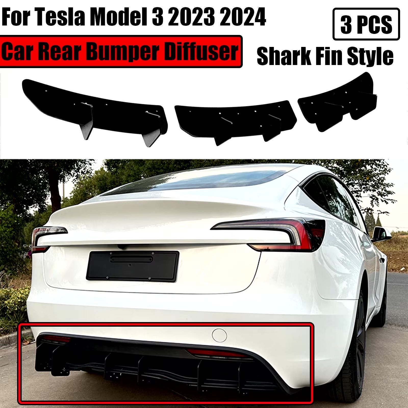 Задний диффузор Tesla Model 3 накладка на бампер губа модел3
