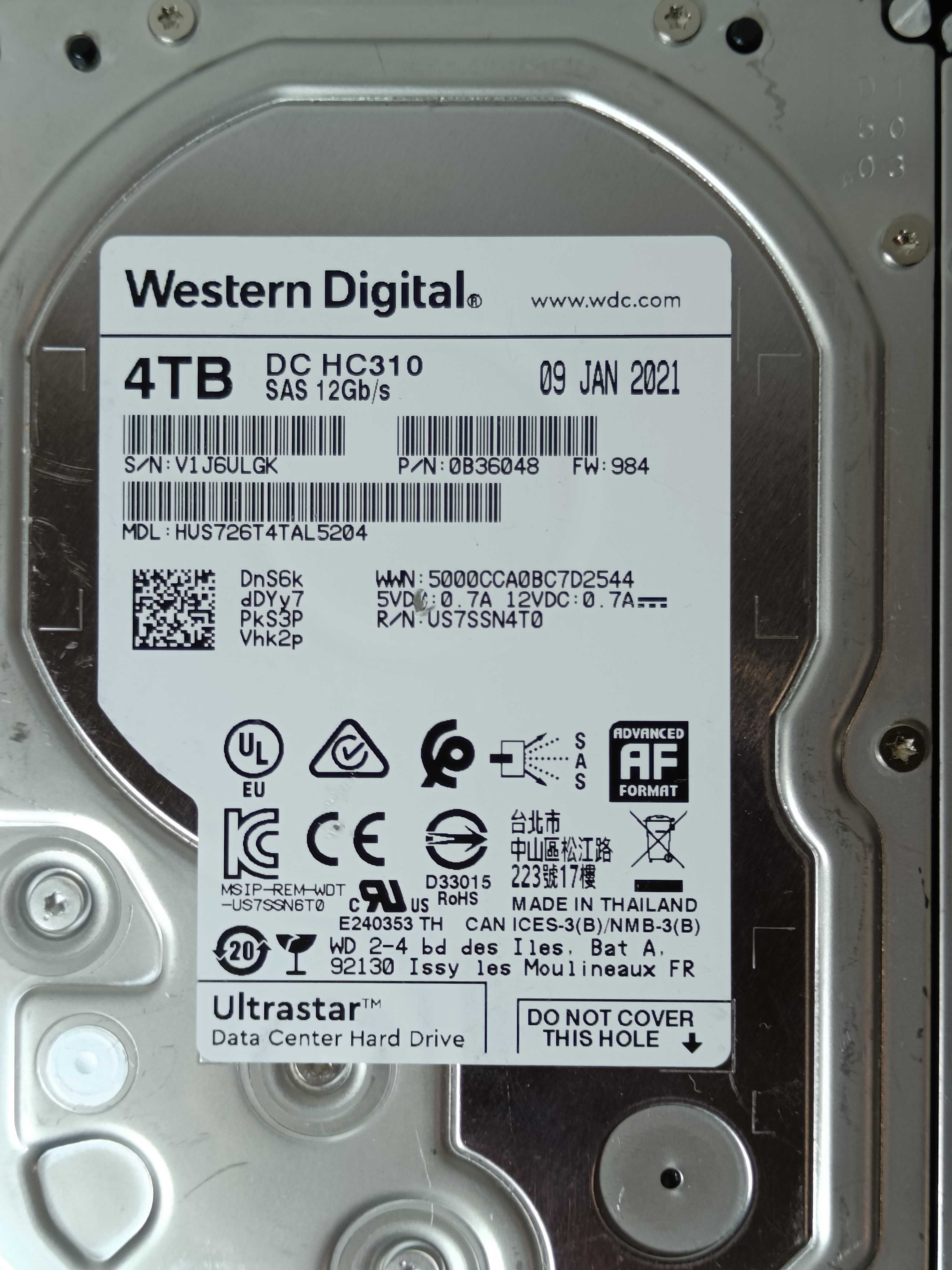 Серверний Хард Диск HDD Western Digital 4TB SAS 12GB/s 3.5 2021 рік