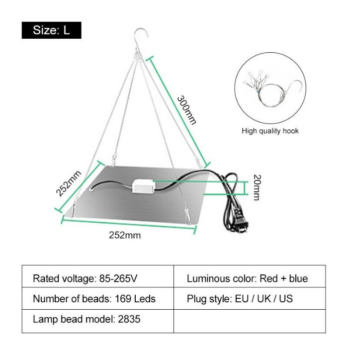 169 Led Grow Light para plantas crescimento rápido