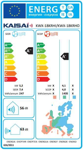 Klimatyzator Kaisai Fly Zestaw KWX-18HRGI 5,3kW Ogrzewanie zimą!