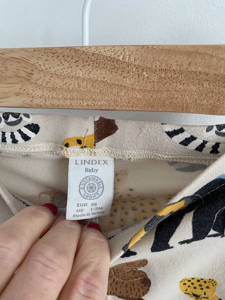 Legginsy lindex małpy leopardy 56 beżowe brązowe