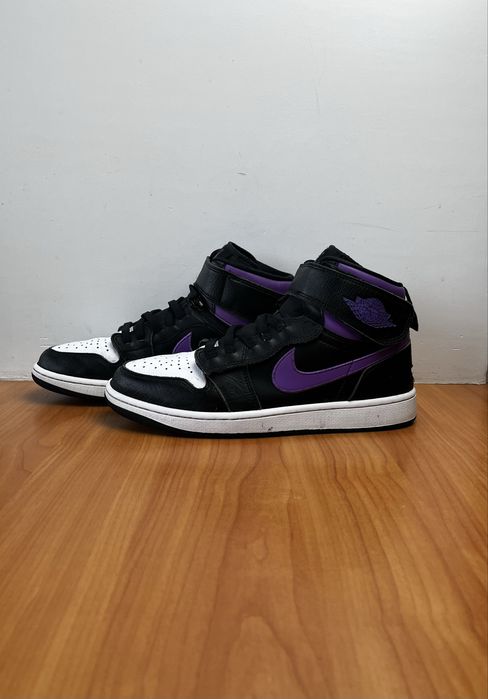 Кроссовки Air Jordan 1 Hi Flyease размер 42.5 оригинал кожаные чёрные