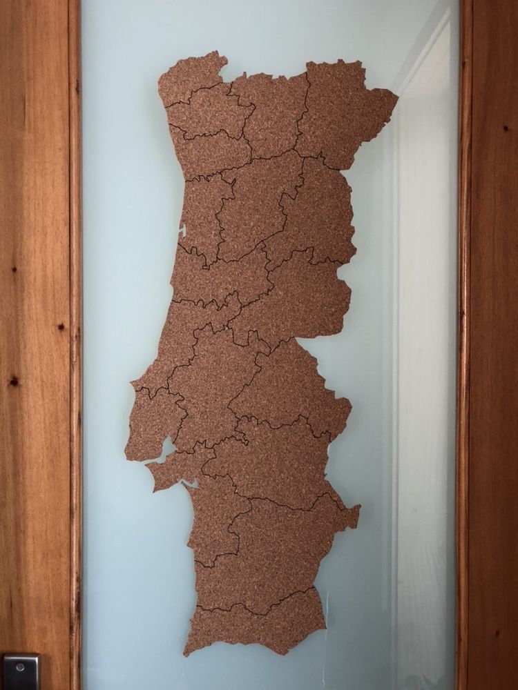 Mapa Portugal 3D - cortiça