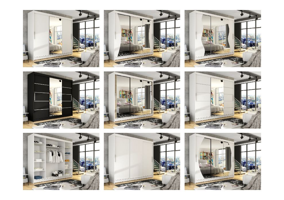 Szafa Przesuwna Garderoba BOSTON 1 250cm LED 10dni PRODUCENT 5 kolorów