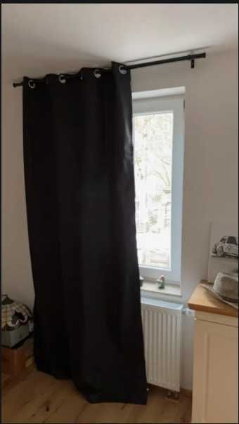 Par de Cortinados Blackout 100% À prova de Luz Grandes | Preto/Branco