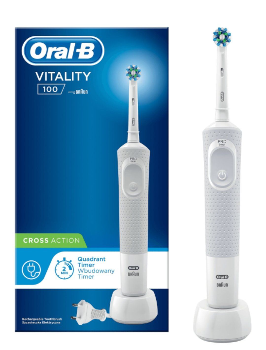 Szczoteczka rotacyjna ORAL-B Vitality 100 Cross Action Biały