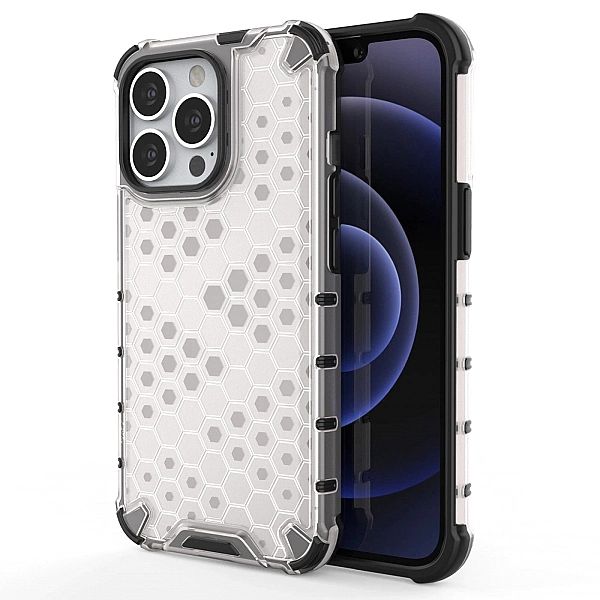 Honeycomb etui pancerny pokrowiec z żelową ramką iPhone 13 Pro przezro