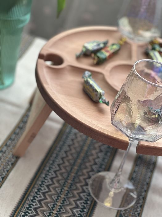 Винний столик для бокалів винный столик бук дерево стол