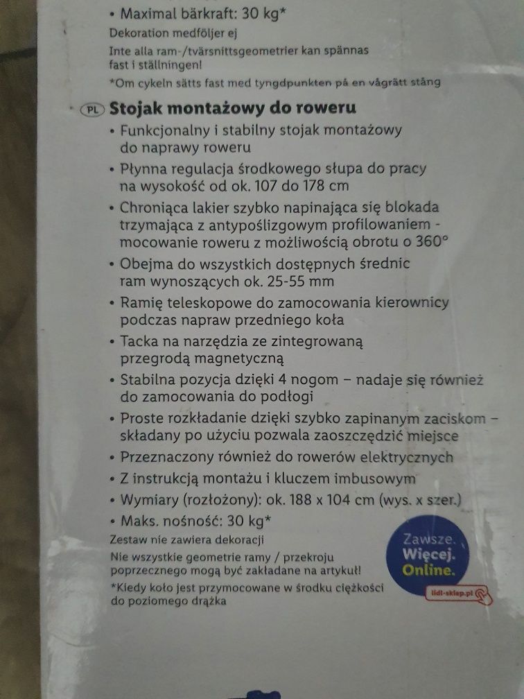 Crivit stojak montażowy do roweru,składany