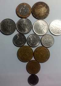 18 moedas francos franceses