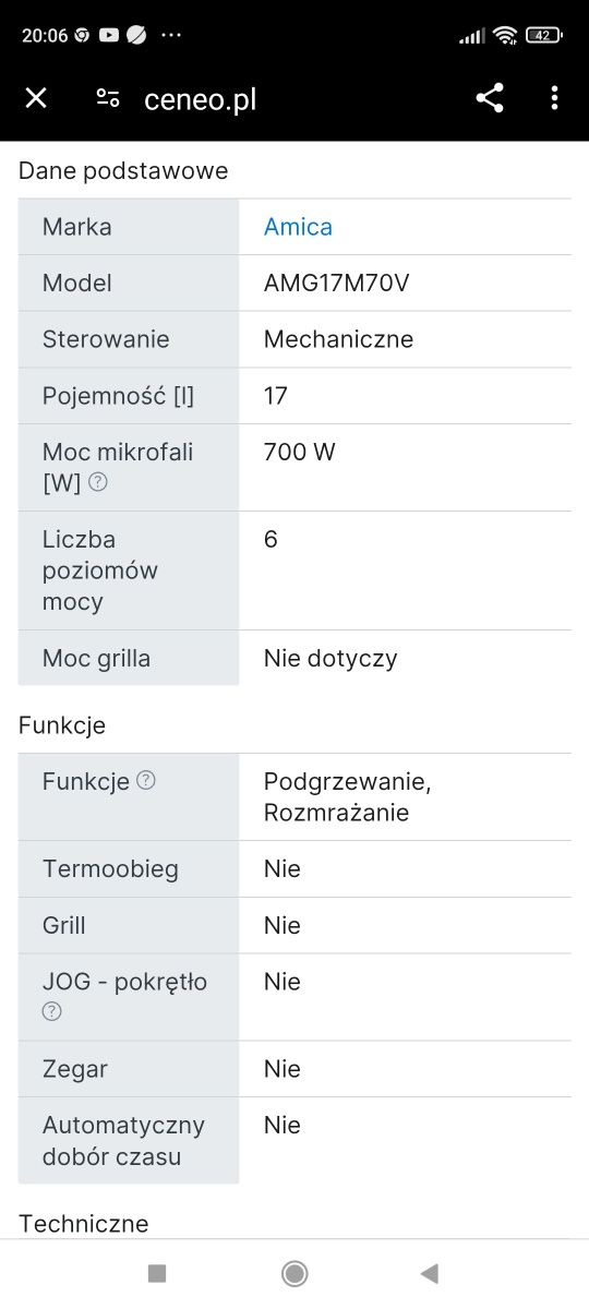 Kuchenka mikrofalowa AMICA
