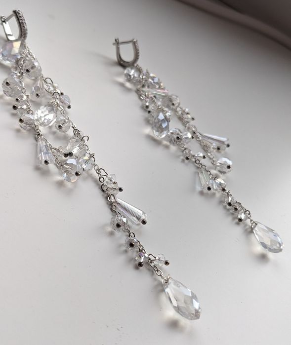 Сережки довгі вечірні ручна робота