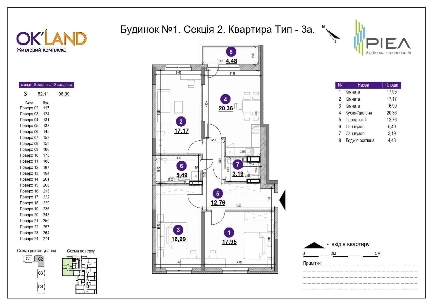 Продаж 3-к квартири 98,4 м². в ЖК "Ok’Land". 10% перший внесок