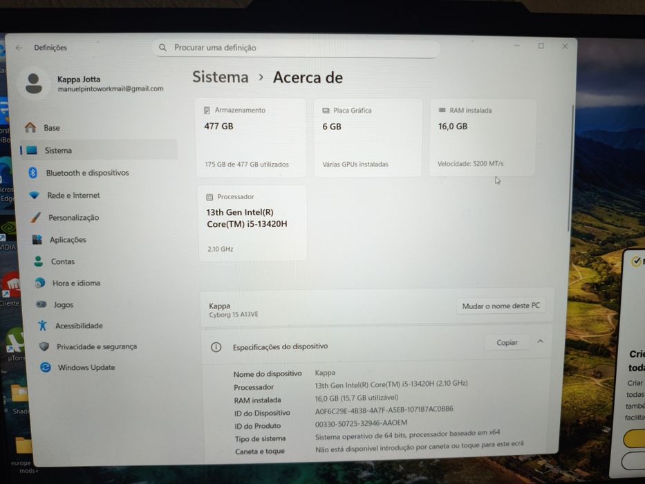 Portátil Gamming MSI