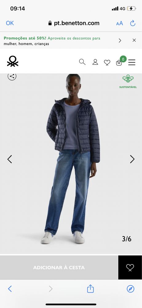 Blusao de penas benetton