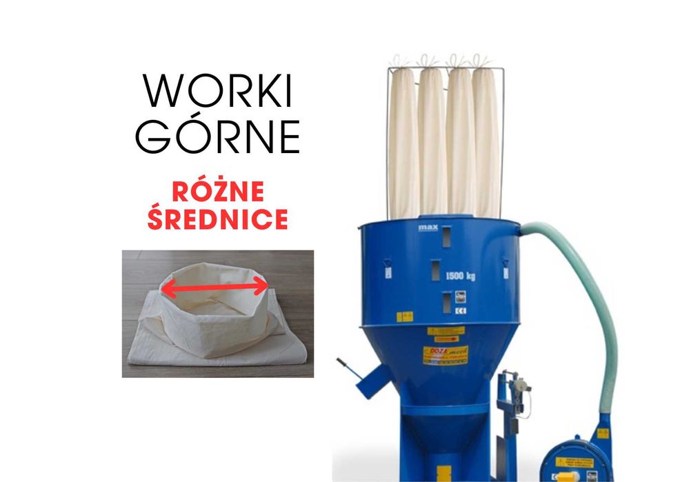 Worek górny 50x160 cm Filtry Odpylacze Worki odpylające do mieszalnika