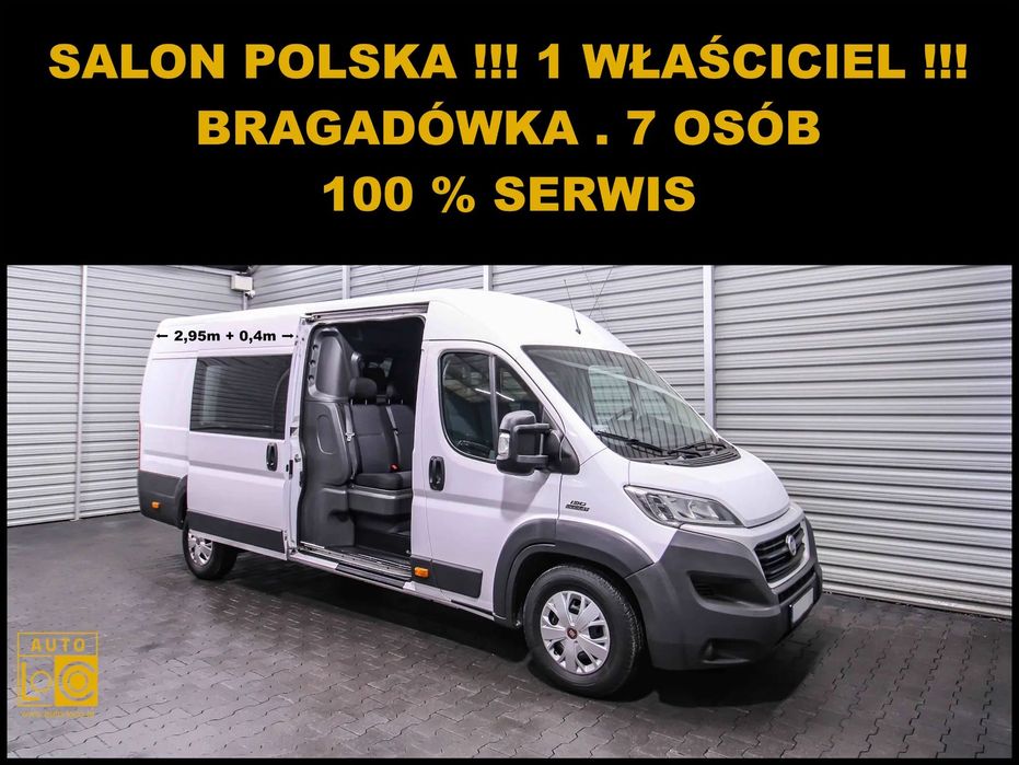 Fiat DUCATO L4H2 BRYGADÓWKA 7 OSÓB  BRYGADÓWKA + 7 osób + Salon POLSKA + 100% SERWIS + 1 Właściciel !!!