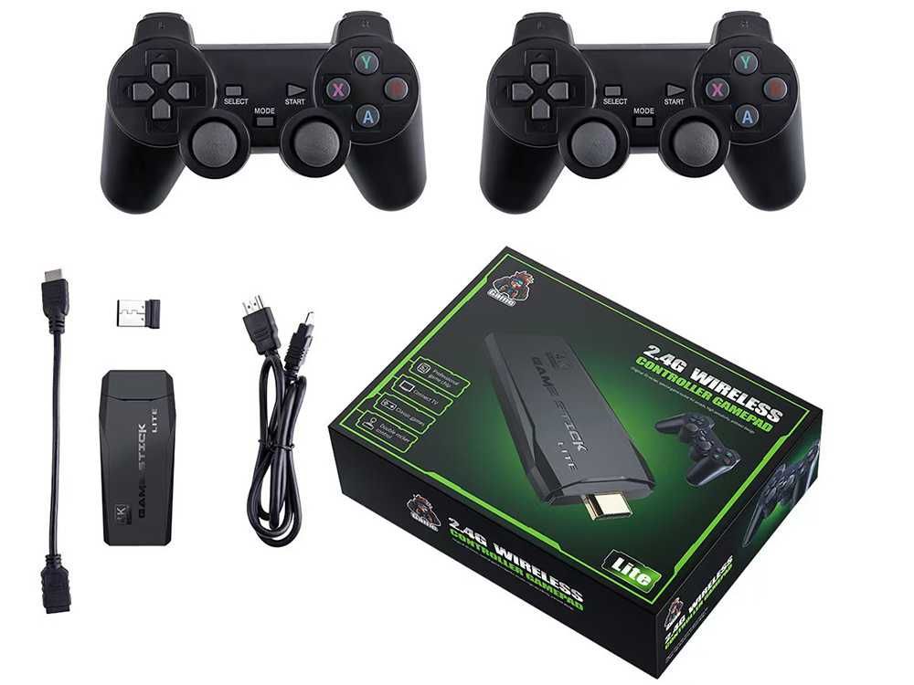 Consola de jogos retro com 2 comandos sem fio ligação hdmi