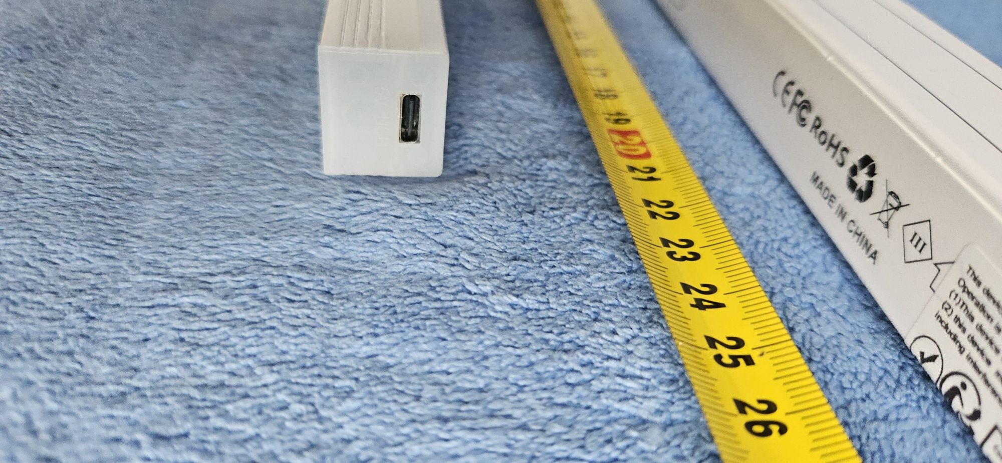 Nowa listwa LED, 30 cm z czujnikiem, ładowana przez usb C