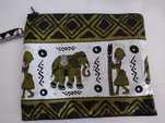 Carteiras, nécessaire e decoração para mesa de tecido Africano