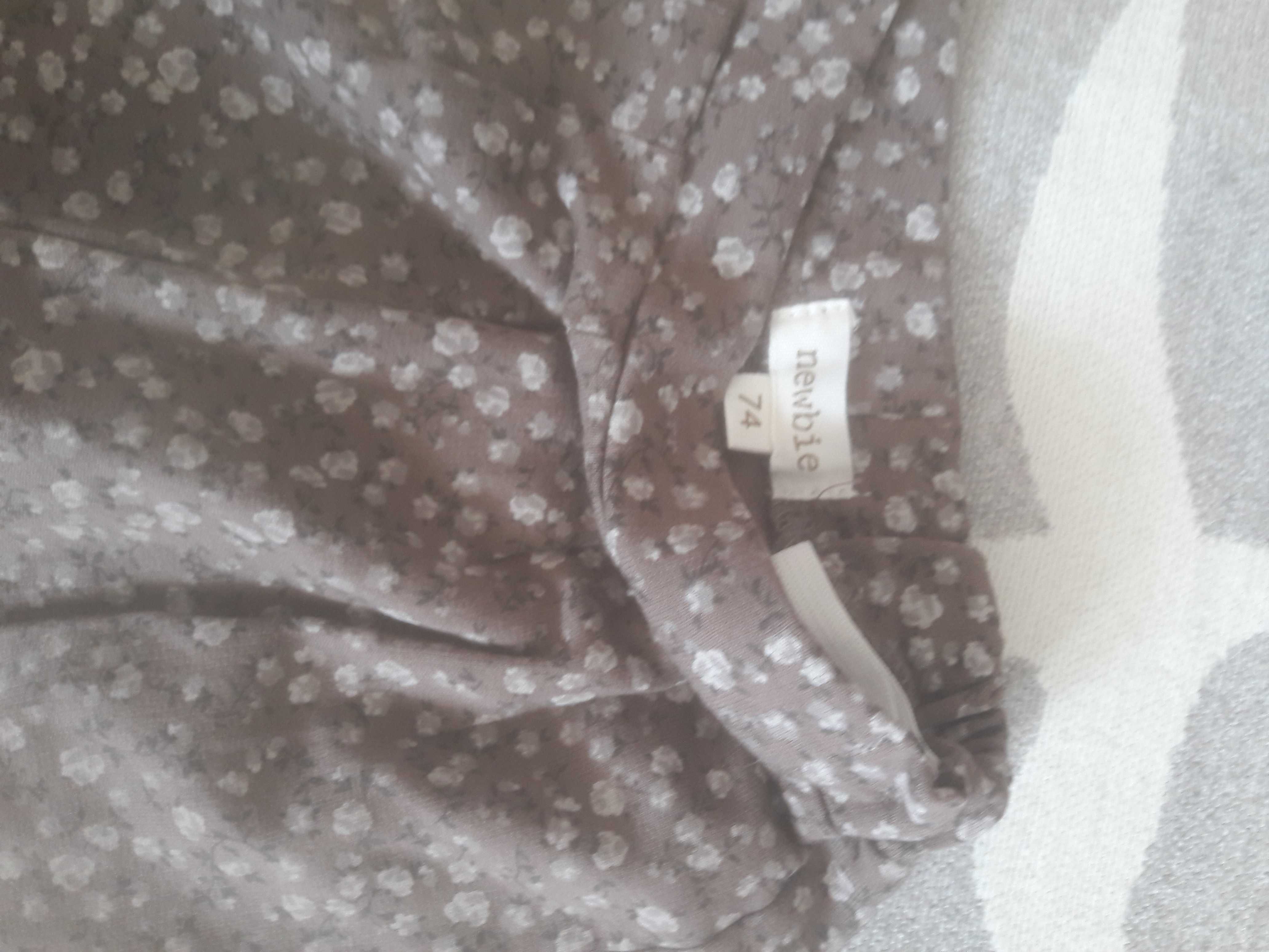 Newbie spodenki dresowe, H&M sweterek 74 cm