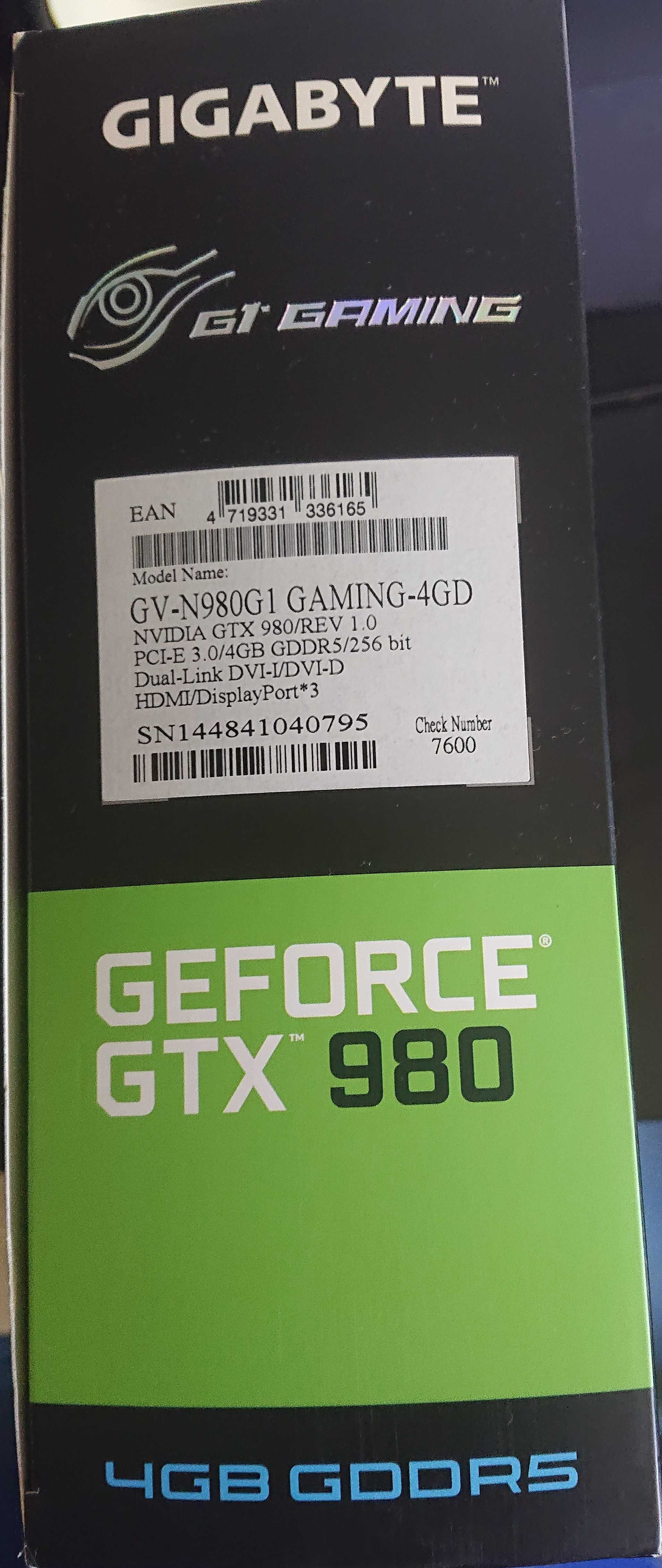 Gigabyte Geforce GTX 980, 4GB GDDR5/256 bit