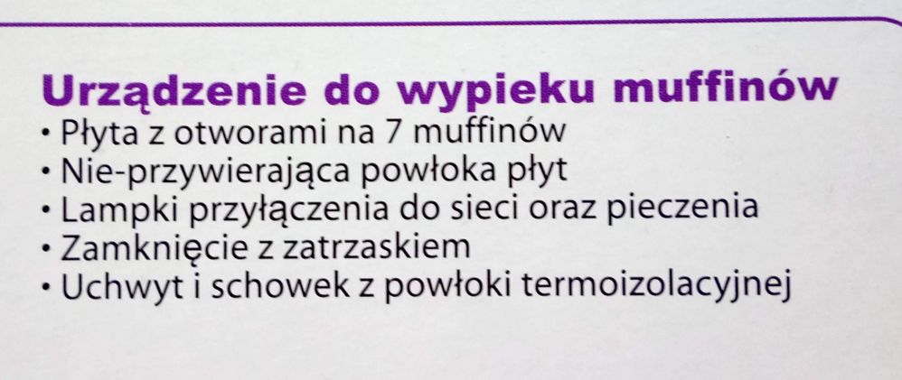 Urządzenie do wypieku mufinek