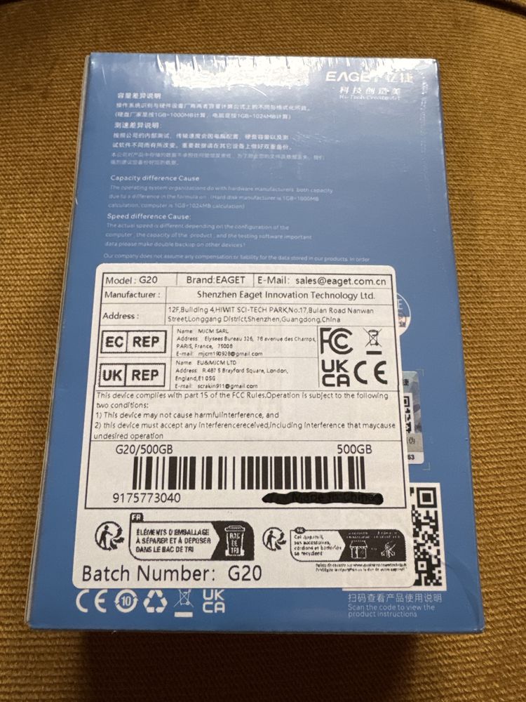 Dysk zewnętrzny Eaget G20 2,5" 500 GB USB 3.0