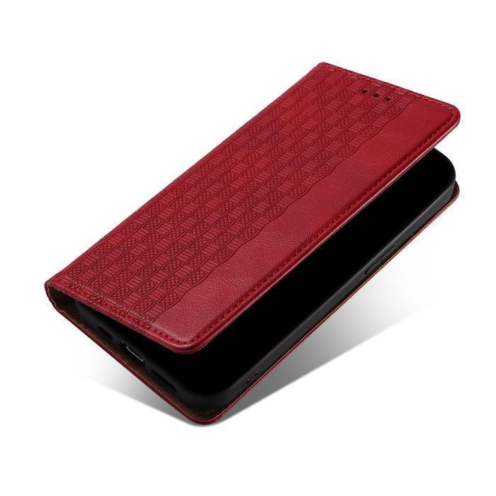 Magnet Strap Case Etui Portfel do Samsung Galaxy S22+ Czerwony