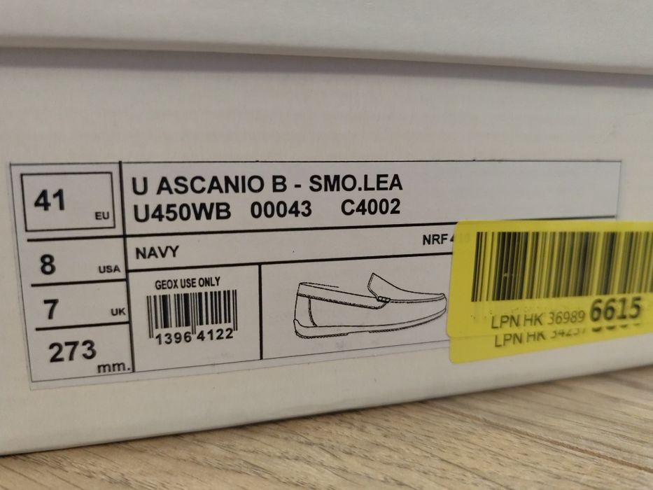 Mokasyny skórzane Geox U Ascanio B czarne skórzane skóra naturalna 41