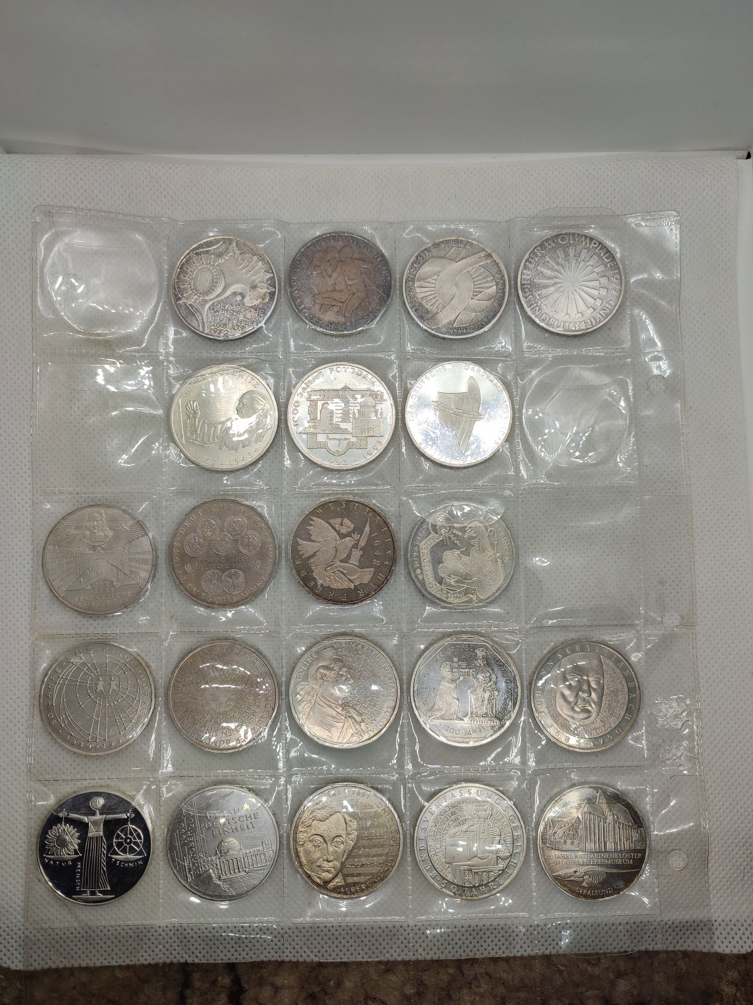 Німеччина 10 марок 1972-2001рр, срібло