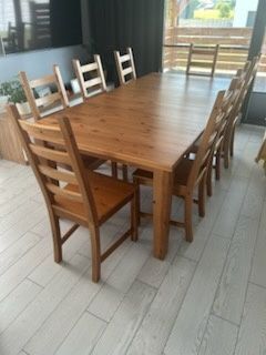 Sprzedam stół stornas z ikea i 8 krzeseł kaustby